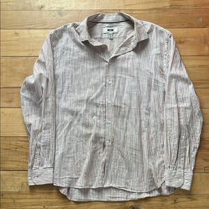 Joseph Abboud Pink and White Striped Button-Down Shirt